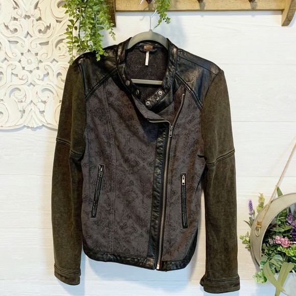 Free People Jackets & Blazers - Free People | Jacquard Moto Jacket Sz 10